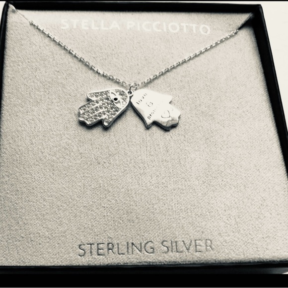 Stella Picciotto Sterling Silver Hamsa Hand Evil Eye Pendant Necklace - Picture 11 of 14